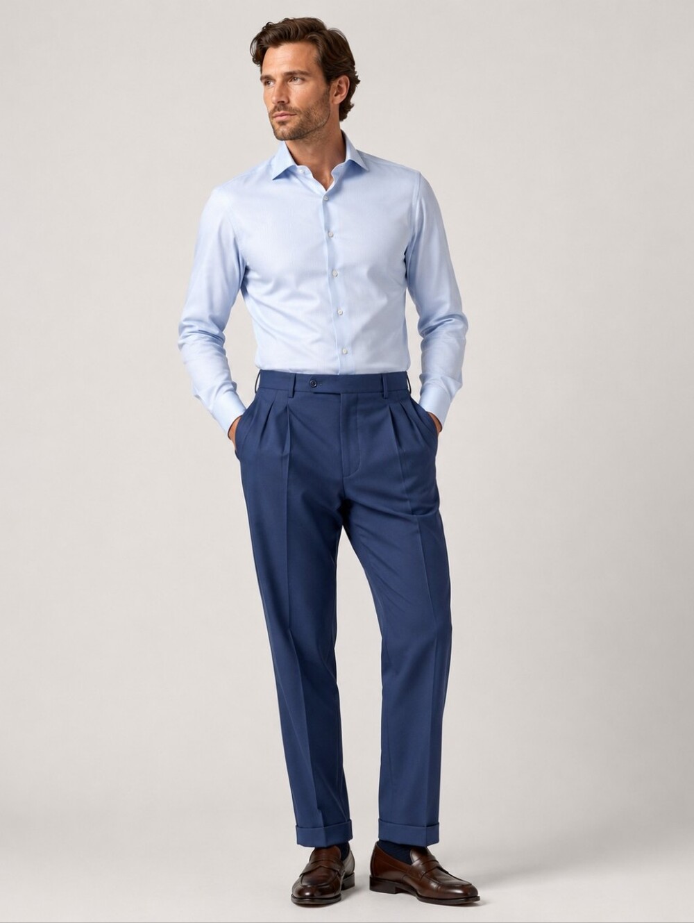 Incotex Venezia Super 120’s Wool Pleated Dress Pants Men’s 36 Italy
